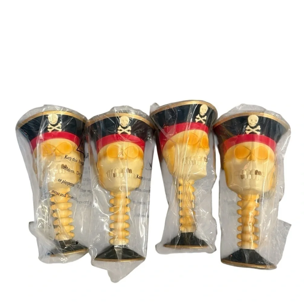 Pirate Skull Goblet Set Of 4 Cups NEW Cruise Pirate Night